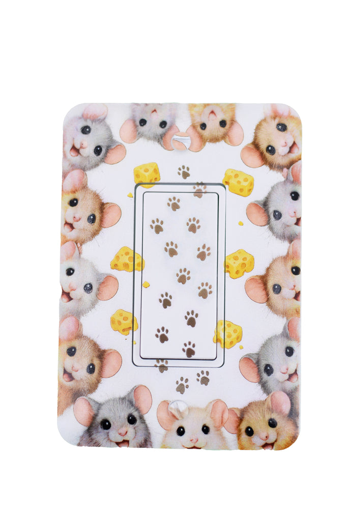Cute Animal Cat and Mouse Wall Plate Covers – Maxi Size 5" x 3.5" Toggle, Rocker, Printed Rocker – Cute & Playful Home Decor, Decorative Wallplates