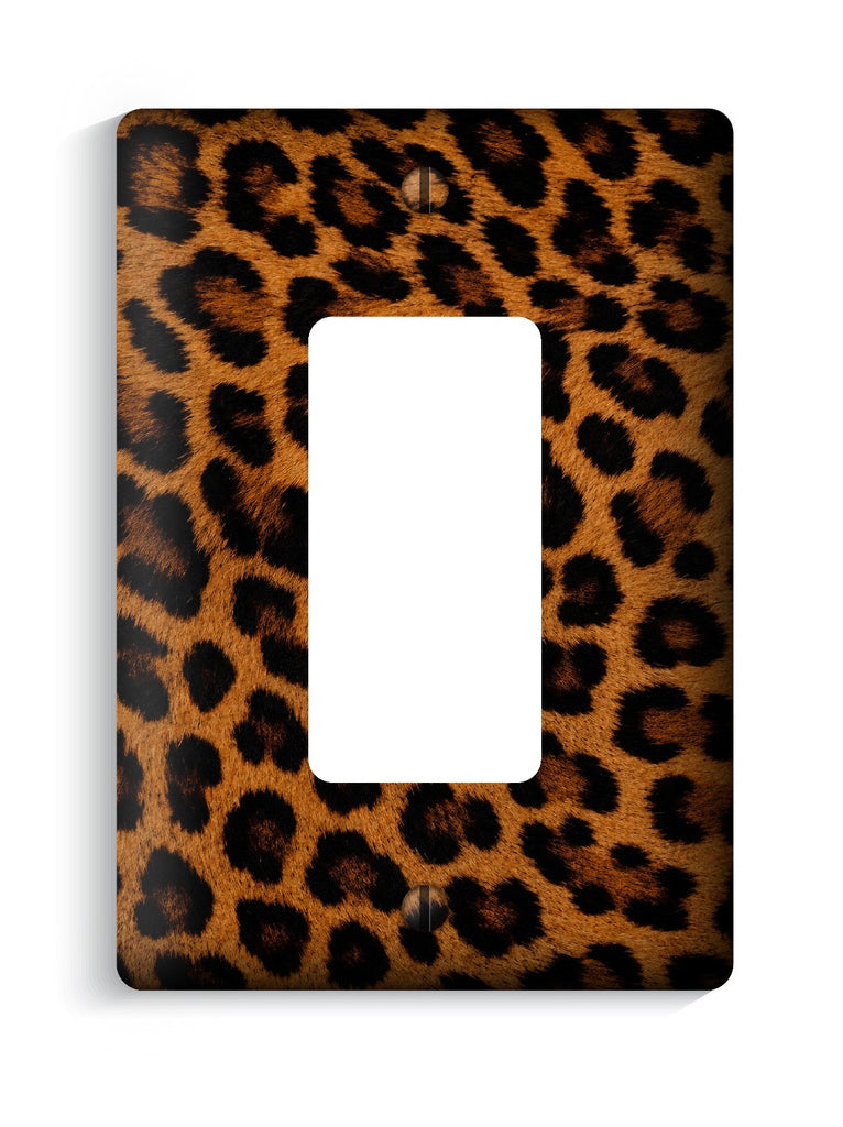 Leopard/Cheetah Fur Print Pattern Wallplate Light Switch Covers, 3.5"x5" Maxi Size, Print-to-Wall
