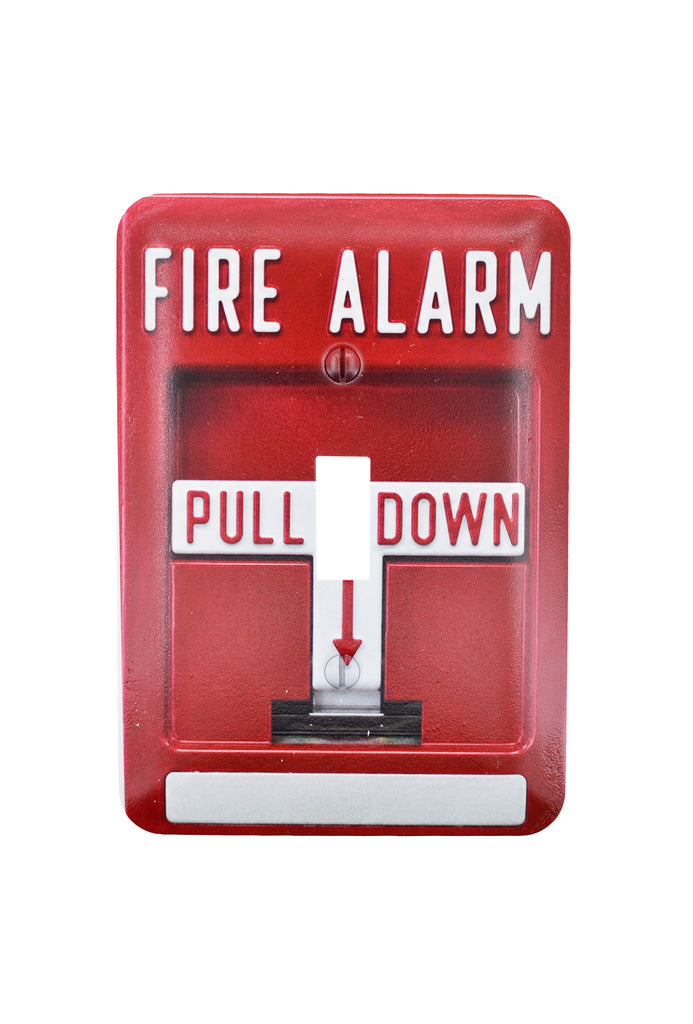Novelty Fire Alarm Light Switch Covers and Wallplates, 5" x 3.5" – Covers Paint Imperfections – Toggle, Printed Rocker – Decorative Wallplates