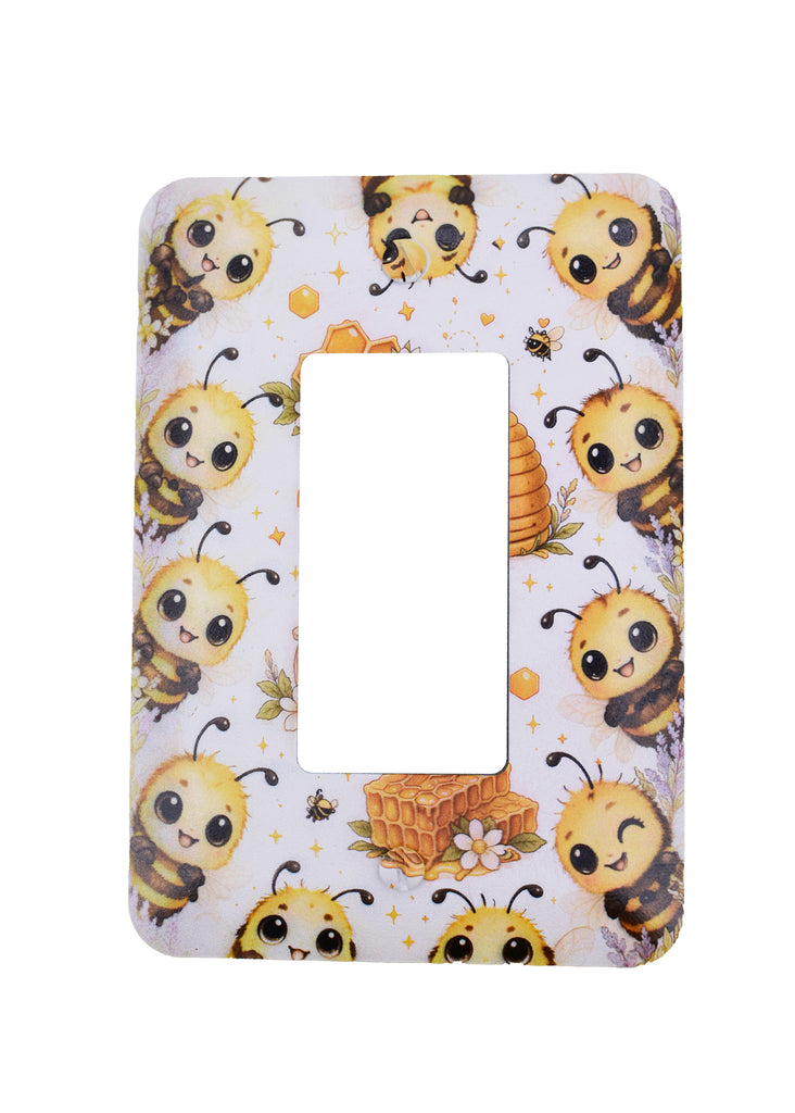 Cute Insect Bee and Butterfly Wall Plate Covers – Maxi Size 5" x 3.5" Toggle, Rocker, Printed Rocker – Cute & Playful Home Decor, Decorative Wallplates