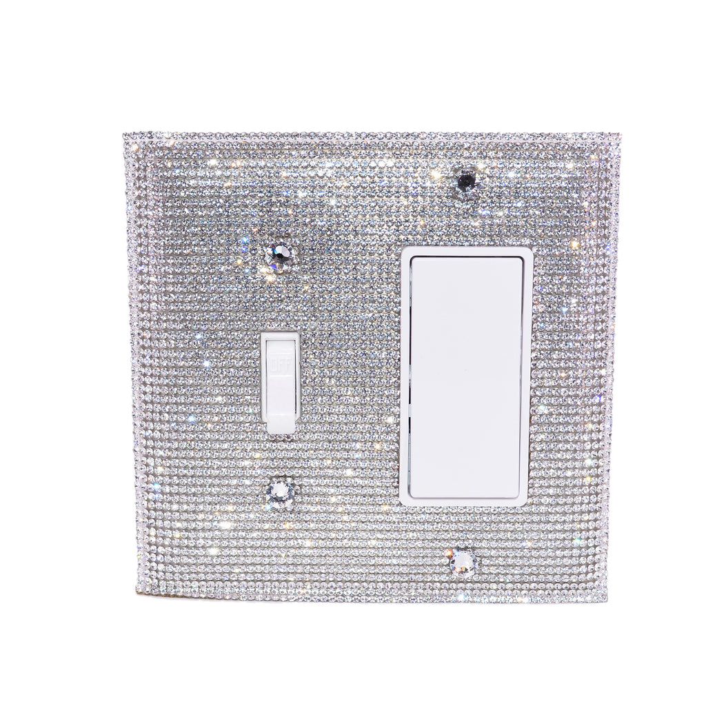 Bling Rhinestone Wall Plate Cover Double (2 gang) (Toggle Rocker)