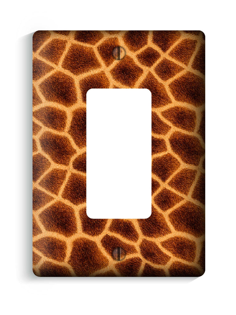 Giraffe Fur Print Pattern Wallplate Light Switch Covers, 3.5"x5" Maxi Size, Print-to-Wall