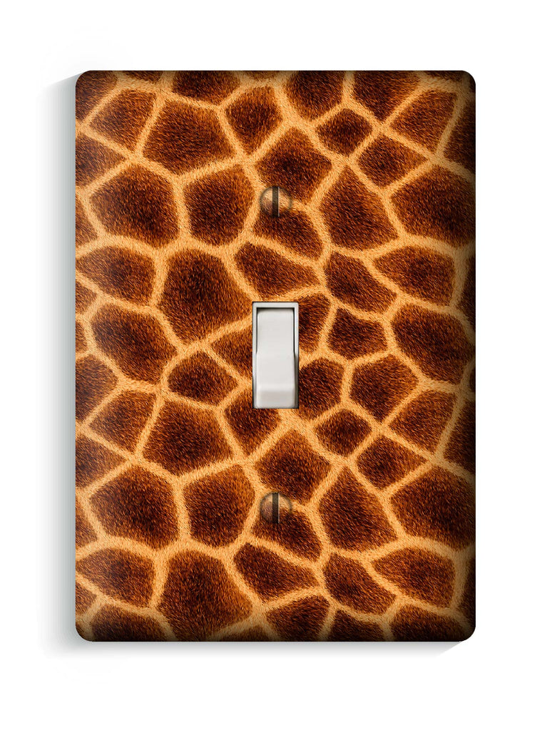 Giraffe Fur Print Pattern Wallplate Light Switch Covers, 3.5"x5" Maxi Size, Print-to-Wall