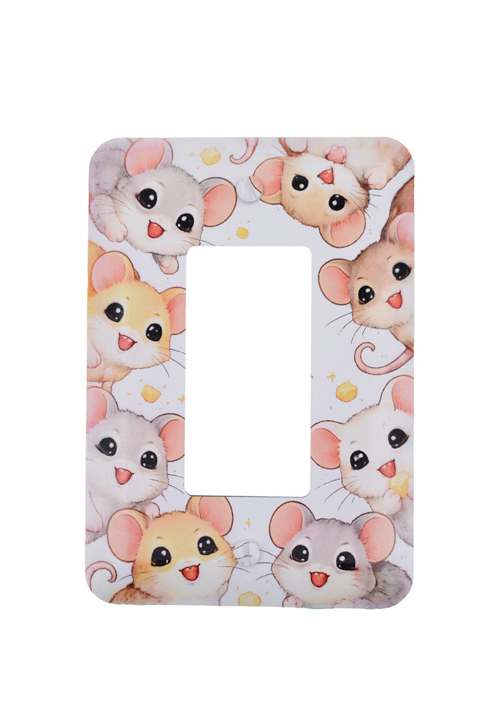 Cute Animal Cat and Mouse Wall Plate Covers – Maxi Size 5" x 3.5" Toggle, Rocker, Printed Rocker – Cute & Playful Home Decor, Decorative Wallplates