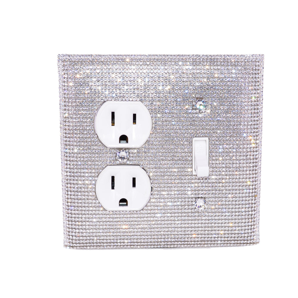 Bling Rhinestone Wall Plate Cover Double (2 gang)