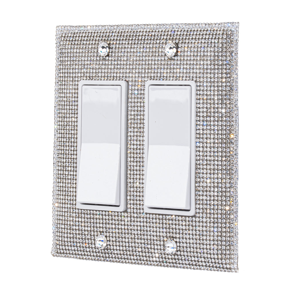 Bling Rhinestone Wall Plate Cover Double (2 gang)