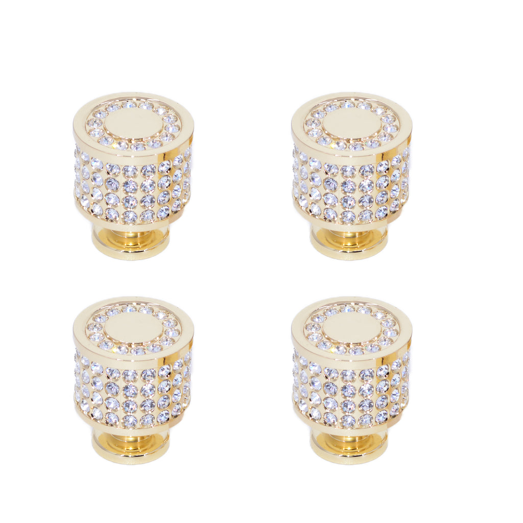 Crystal Rhinestone Bling Cabinet Dresser Drawer Knobs, Sparkle Diamond Knobs for Kitchen, Bathroom, or Bedroom. Luxurious finish and texture. (4 pack)