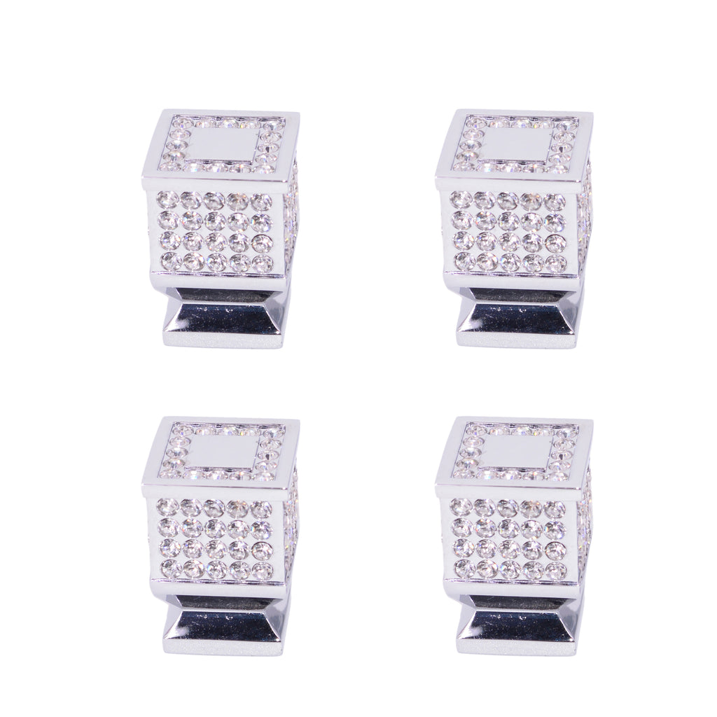 Crystal Rhinestone Bling Cabinet Dresser Drawer Knobs, Sparkle Diamond Knobs for Kitchen, Bathroom, or Bedroom. Luxurious finish and texture. (4 pack)
