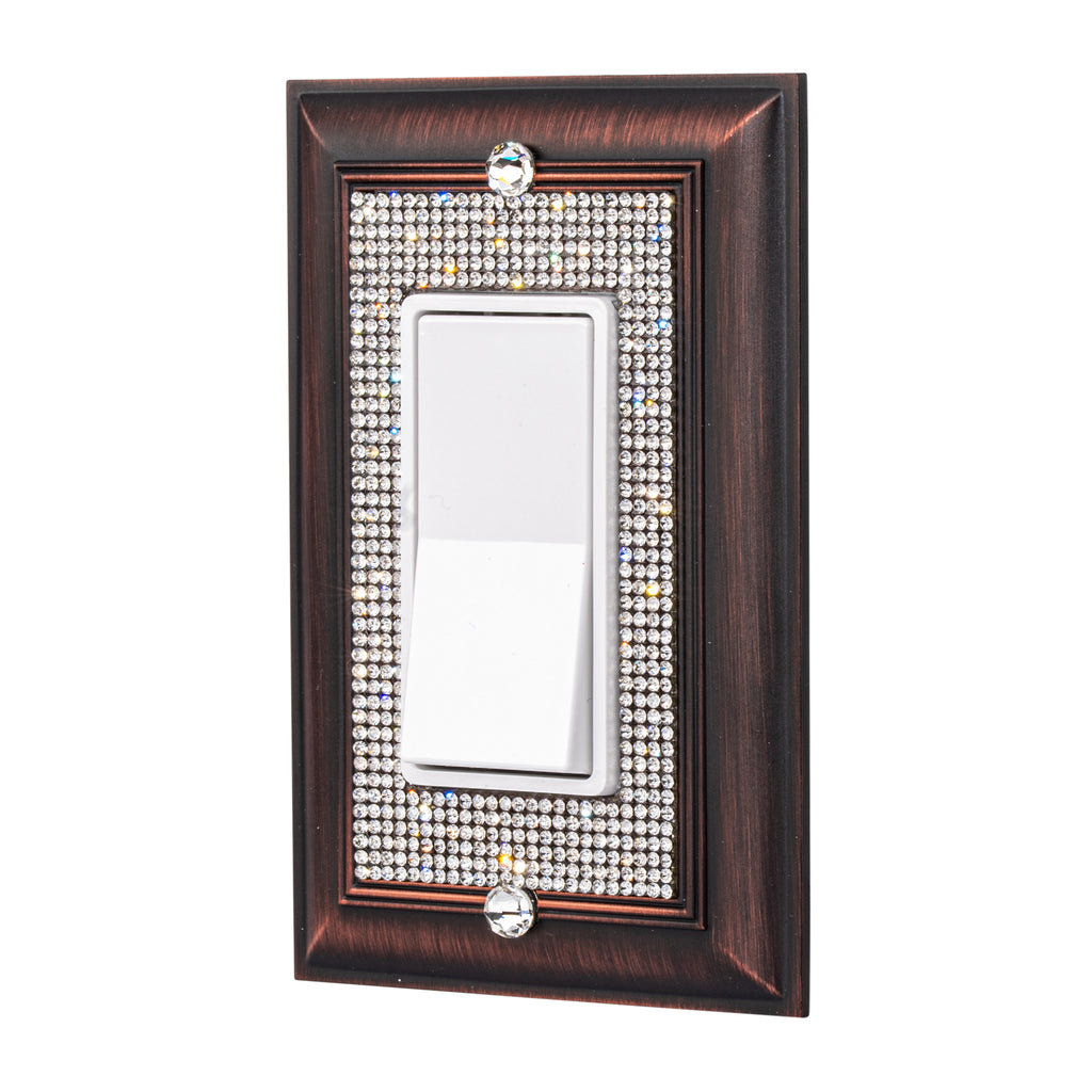 Classy Glam Rhinestone Light Switch and Outlet Covers - Rubbed Bronze